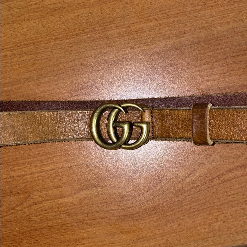 Authentic Gucci brown leather Belt (thin)